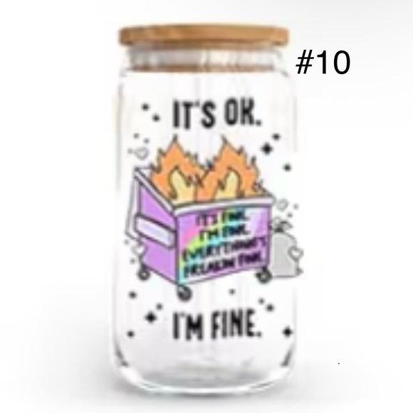 Buy now *16 ounce glass with bamboo lid and straw handcrafted - Picture 10 of 12